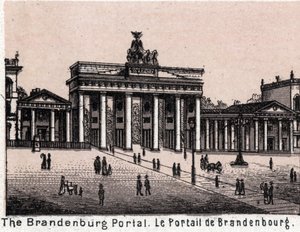 Berlin, Niemcy: widok na Portal Brandenburski. w „” Świat ilustruje 168 odsłon”” Niedatowany (koniec XIX wieku) autorstwa Unknown artist