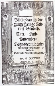 Biblia Lutra. Frontyspicjum autorstwa Unknown artist