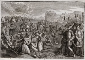 Biblia Royaumont, Stary Testament: Zniszczenie Hai. Jozue, po zrujnowaniu Jerycha, atakuje miasto Hai (Ai), gdzie zostaje najpierw odparty z powodu zbrodni Akana (Achan, Achar, Hacan, Hacar), ale po ukaraniu Achana; on bierze ci autorstwa Unknown artist