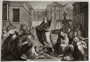 Biblia Royaumont, Stary Testament: Pokuta Niniwitów. Mieszkańcy Niniwy pokutują za orzeczeniem świętego proroka Jonasza. Ilustracja z 1811 roku. autorstwa Unknown artist