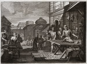 Biblia Royaumont, Stary Testament: Oblężenie Samarii. Król Syrii oblegał miasto Samarię i doprowadził do straszliwego głodu. Ilustracja z 1811 roku. autorstwa Unknown artist