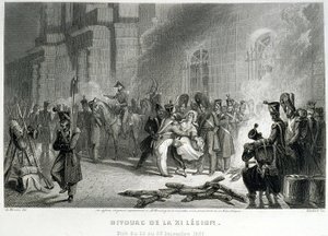 Biwak XI Legionu - noc z 22 na 23 grudnia 1830 - w „Fasttes de Gardes Nationales de France”” autorstwa Unknown artist