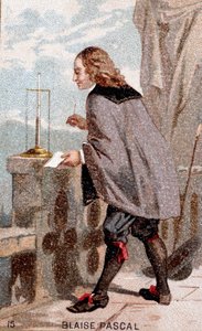 Blaise Pascal (1623 - 1662) przed barometrem autorstwa Unknown artist