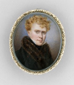Broszka z portretem mężczyzny, ok. 1840 (akwarela na kości słoniowej) autorstwa Unknown artist