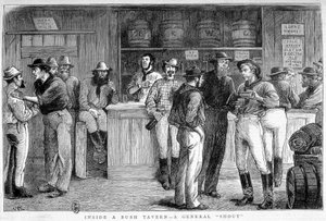 Bush tawerna w Australii, ok. 1880 r. autorstwa Unknown artist