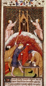 Strona kalendarza: marzec. Lombard. Miniatura z rękopisu „Hours à l