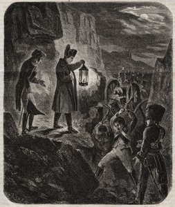 Kampania prusko-polska: Cesarz Napoleon I (1769-1821) w przededniu bitwy pod Ieną i Auerstaedt 14.10.1805 - Cesarz Napoleon I w nocy przed bitwą pod Jeną-Auerstedt (Jena Auerstedt) przeciwko wojskom pruskim 14 października 1805 r. - Nap autorstwa Unknown artist