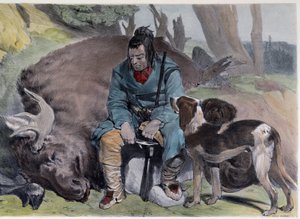 Kanadyjski Huron Elk Hunt - w „Szkicach Shytha w Kanadzie” Coke Smyth, Londyn autorstwa Unknown artist