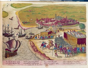 Zdobycie fortu Brielle w 1572 Hollande. Rycina z XVII wieku B.N. Paryż autorstwa Unknown artist