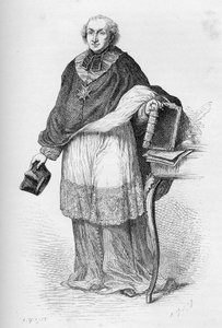Kardynał Etienne-Charles de Lomenie de Brienne - Etienne de Lomenie de Brienne (1727-1794), francuski prałat i polityk - - grawerowanie z „”Historia Francji opowiedziana moim wnukom”” - Francois Guizot - 1872-1876 autorstwa Unknown artist