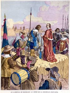 Kardynał Richelieu podczas oblężenia La Rochelle (1627-1628) autorstwa Unknown artist