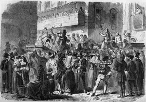 Karnawał rzymski na podstawie rysunku Gierdziejewskiego z 1858 r. autorstwa Unknown artist