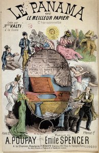 Piosenka rysunkowa „Panama or the best paper”” stworzona przez Miss Valti à la Scala, tekst Poupay i muzyka Emile Spencer, sd XIX wiek autorstwa Unknown artist