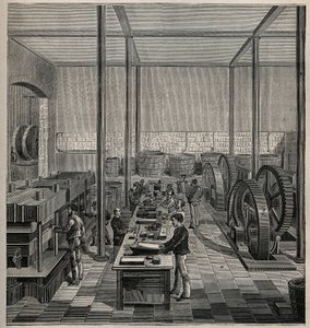 Celuloid: produkcja celuloidu. Grawer z 1885 roku w „Les arts et metiers illustres” Adolphe BITARD. autorstwa Unknown artist