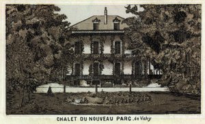 Chalet nowego parku Vichy (Allier i Owernia). Chromolitografia z końca XIX wieku. autorstwa Unknown artist