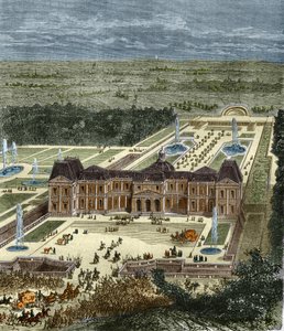 Chateau de Vaux Le Vicomte (Vaux-Le-Vicomte) w czasach króla Ludwika XIV. Rycina XIX wieku. autorstwa Unknown artist