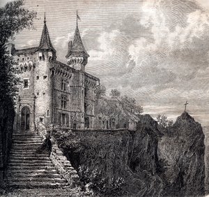 Chateau de la Rochelambert (chateau-de-la-rochelambert) w Saint Paulien - Haute-Loire - Auvergne-Rhone-Alpes - grawerowanie około 1867 autorstwa Unknown artist