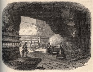 Sery - piwnice roquefort - grawer w „PATRIE” - PECTUREQUIREQUE OPIS FRANCJI W 6 TOMACH WG LUCIENA HUARDA - koniec XIX wieku autorstwa Unknown artist