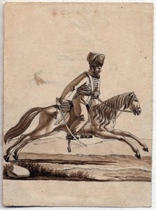 „Wódz (ataman) Kozak” (Ataman Kozaków) Anonimowy rysunek 1818 wym. 11,4x8,2 cm Kolekcja prywatna autorstwa Unknown artist