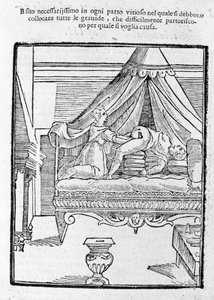 Scena porodu według „Della Commare” Scipione Mercuri autorstwa Unknown artist