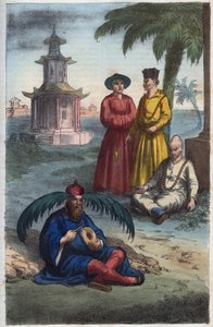 Chińskie bonze - chińscy mnisi - grawerowanie z „” Zwyczajów i tradycji wszystkich narodów wszechświata. Czyli Historia rządu, praw, milicji, religii wszystkich narodów od czasów najdalszych do dnia dzisiejszego „1856 autorstwa Unknown artist