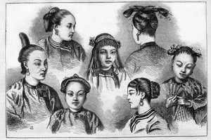 Chińska moda i fryzury w XIX wieku. autorstwa Unknown artist