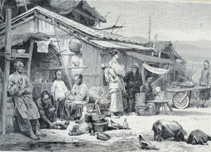 Chińska wioska rybacka w Kalifornii autorstwa Unknown artist