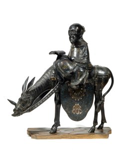 Chiński filozof Lao Tzu (Laozi lub Lao-Tzu lub Lao-Zi) Chiński filozof ma osła. Statuetka autorstwa Unknown artist