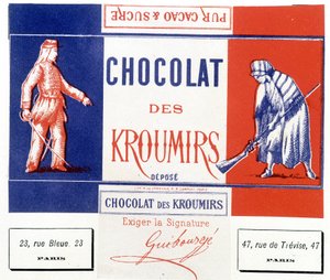 Czekolada Kroumirów. Etykieta reklamowa autorstwa Unknown artist