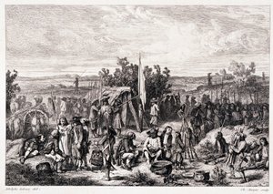 Chouany na biwaku - w „”Ancient and Modern Brittany”” Pitre-Chevalier, red. W. Coquebert autorstwa Unknown artist