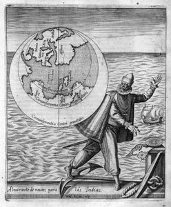 Christopher Columbus (Cristoforo Colombo) – w „Nowym Tipusie po podróży do nowego świata” Philoponusa Honoriusa autorstwa Unknown artist