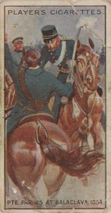 Karta papierosowa: Szeregowiec Parkes pod Bałakławą (1854) autorstwa Unknown Artist