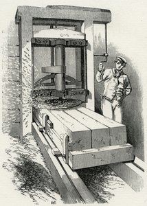 Strugarka tarczowa używana podczas budowy Pałacu Kryształowego w Londynie autorstwa Unknown artist