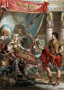 Kleopatra (69-30 pne) Królowa Egiptu. z Markiem Antoine (83-30 pne) Grawerowanie z 1881 r. autorstwa Unknown artist