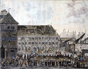 Wspinaczka i plądrowanie kamienicy (ratusza) Strasburga, 21 lipca 1789 r. autorstwa Unknown artist