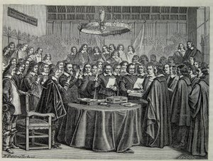 Kongres Westfalii, traktat pokojowy kończący wojnę trzydziestoletnią autorstwa Unknown artist