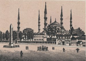 Konstantynopol, Turcja: widok na meczet Sułtana Achmeda (Meczet Sułtana Achmeda). w „” Świat ilustruje 168 odsłon”” Niedatowany (koniec XIX wieku) autorstwa Unknown artist