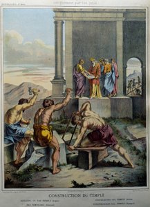 Budowa Świątyni Salomona - w „Historii Świętej”, wyd. Hachette autorstwa Unknown artist
