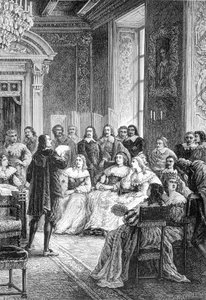 Corneille czytający swoją tragedię Polyeucte w Hotel de Rambouillet - w „Histoire de France od najdalszych czasów do 1789” M. Guizota autorstwa Unknown artist