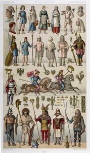 Kostiumy, zbroje i broń Galijczyków i ich wojowników autorstwa Unknown artist