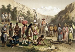Kostiumy z królestwa Ta Ly w południowych Chinach. Atlas wyprawy poszukiwawczej do Indochin w latach 1866 - 1868, pod redakcją F. Garniera autorstwa Unknown artist