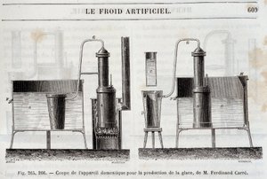 Cięcie sprzętu domowego do produkcji lodu, Ferdinand Carre - w „Les wonders de l
