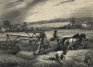 Maszyna żniwiarska Cyrusa McCormicka z 1831 r., wystawiona na wystawie w Crystal Palace w 1851 r. autorstwa Unknown artist