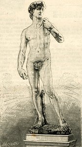 Dawid, dzieło Michała Anioła Buonarrotiego (1475-1564), Piazza della Signoria, Florencja, Toskania, Włochy autorstwa Unknown Artist