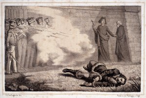 Śmierć Murata (1767 - 1815) - w „Historii Włoch” autorstwa Unknown artist