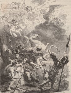 Śmierć świętego Lievina Wielkiego (Livin lub Lebwin lub Livinus) jako ewangelizatora Flandrii, męczeństwo w 657/663. Rycina z 1868 r. w „Histoire de Belgique od czasów pierwotnych do końca panowania Leopolda I”” autorstwa Theodore