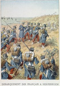 Lądowanie Francuzów w Sidi - Ferruch, Algieria, 14 czerwca 1830 - w „”Histoire de France”” autorstwa Unknown artist