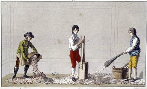 Dekoracja: jeden z etapów układania podłogi autorstwa Unknown artist
