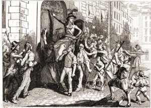 Zniszczenie budynków Lyonu podczas Rewolucji Francuskiej. autorstwa Unknown artist