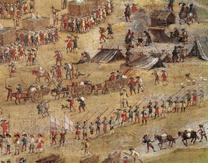 Fragment wojsk Richelieu podczas oblężenia La Rochelle (olej na płótnie, ok. 1640) autorstwa Unknown artist